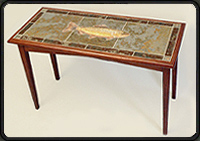Table with stone mosaic top by Jim and Holly Cutting